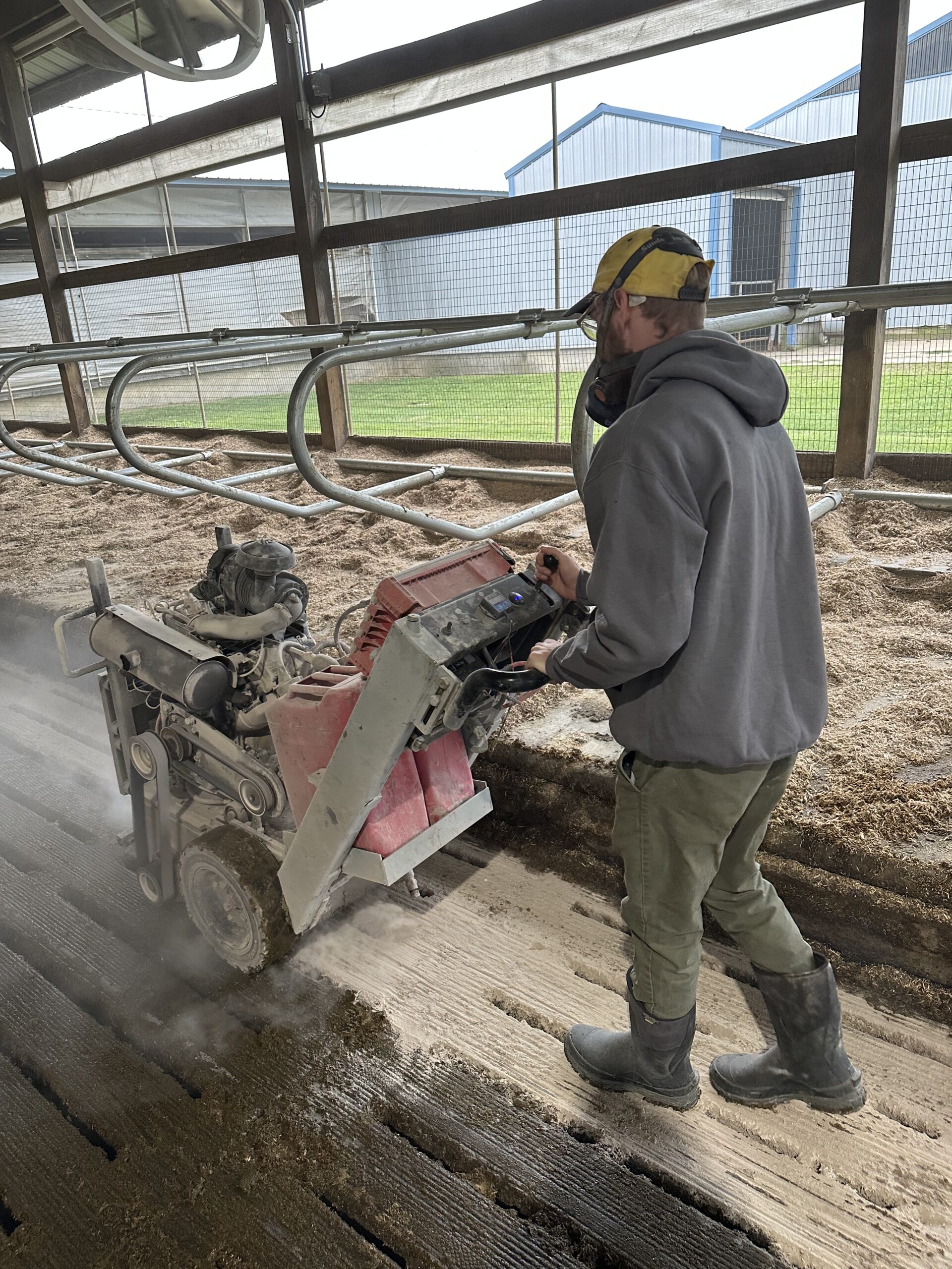 working on a barn floor repair project in Rice Lake, WI